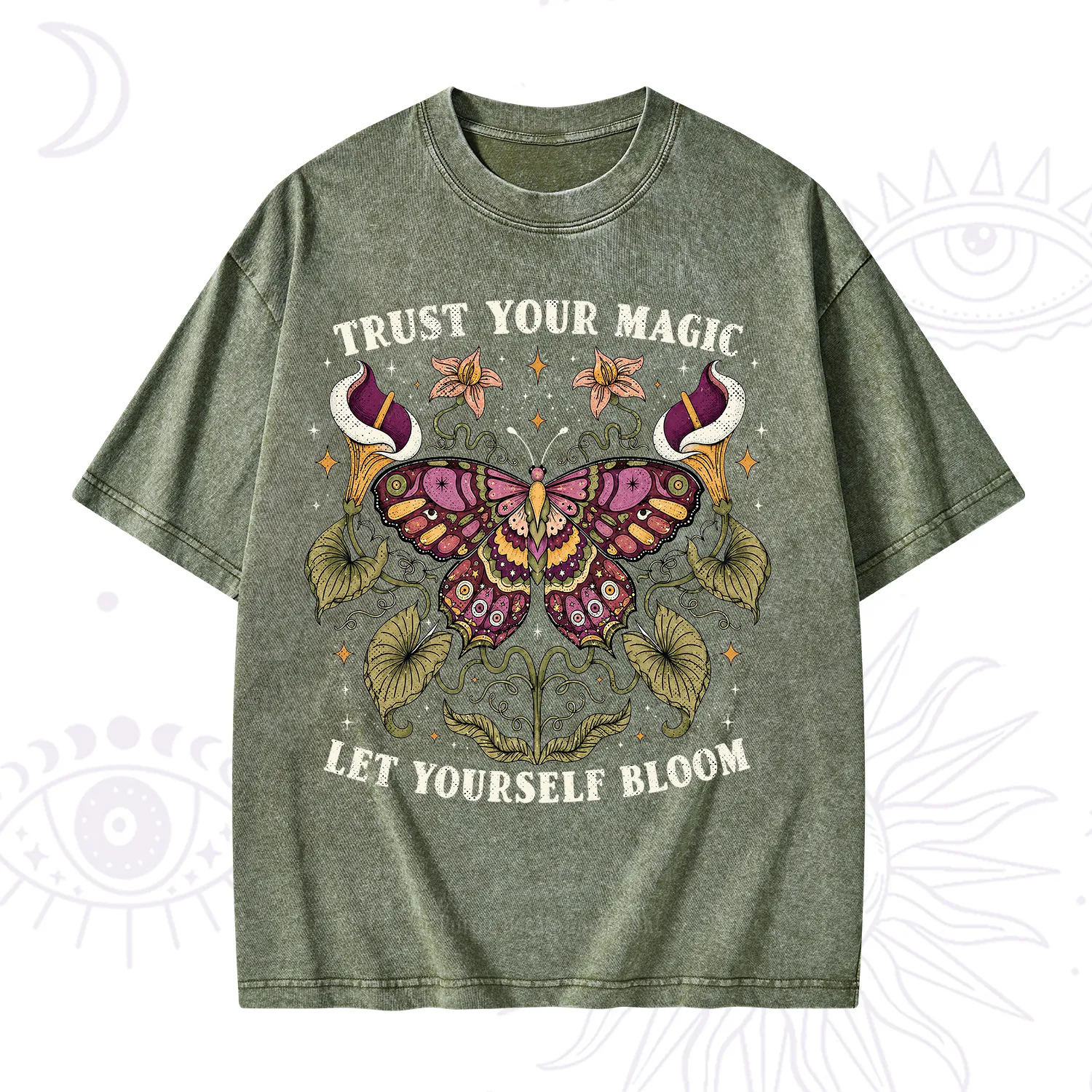 Purplehecate Trust Your Magic Butterfly Washed T-Shirt