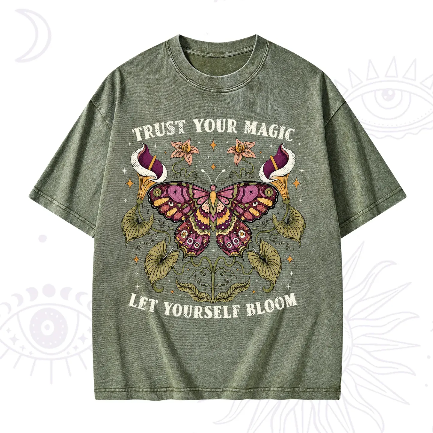 Purplehecate Trust Your Magic Butterfly Washed T-Shirt