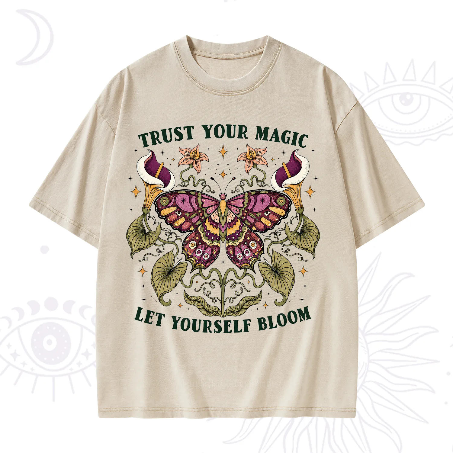 Purplehecate Trust Your Magic Butterfly Washed T-Shirt