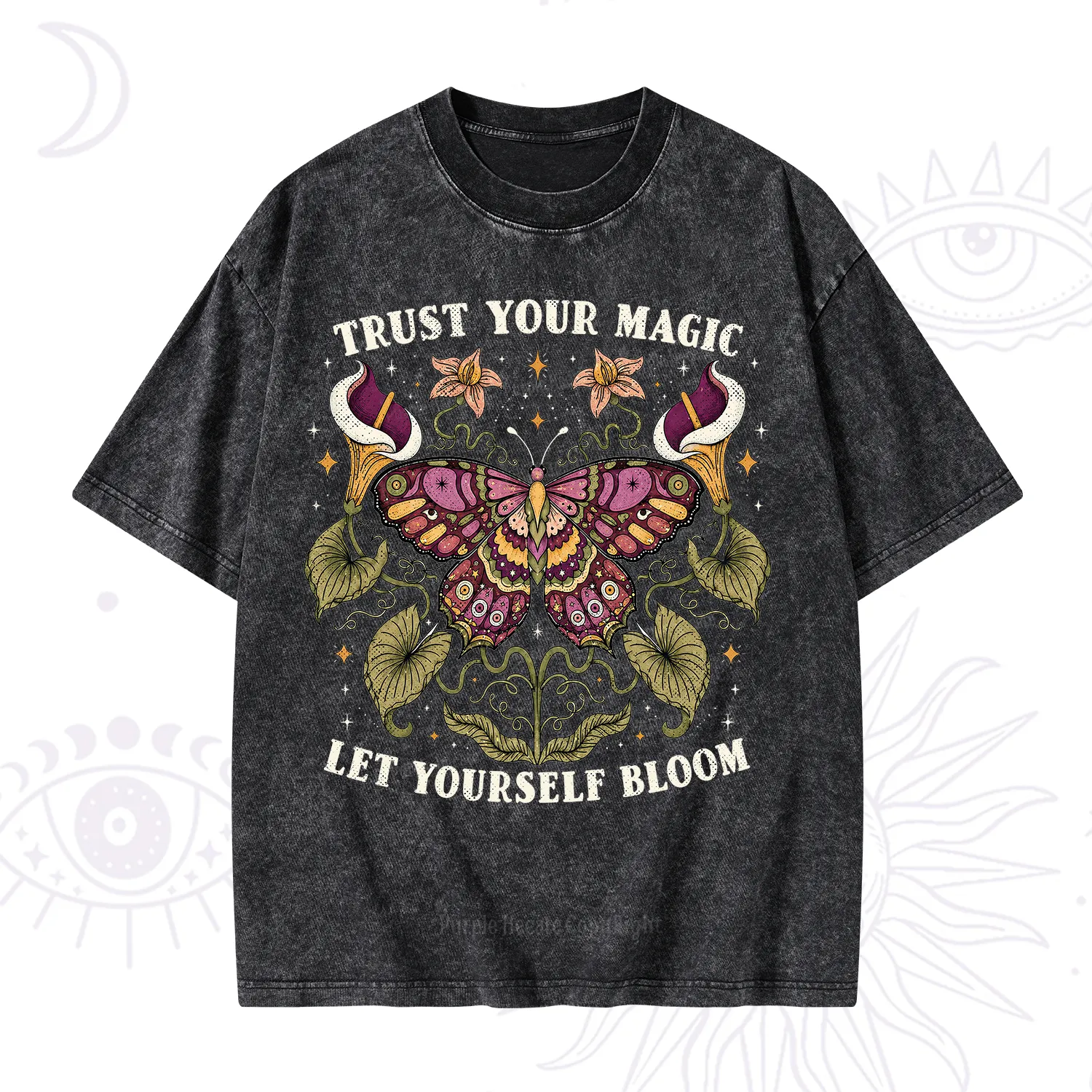 Purplehecate Trust Your Magic Butterfly Washed T-Shirt