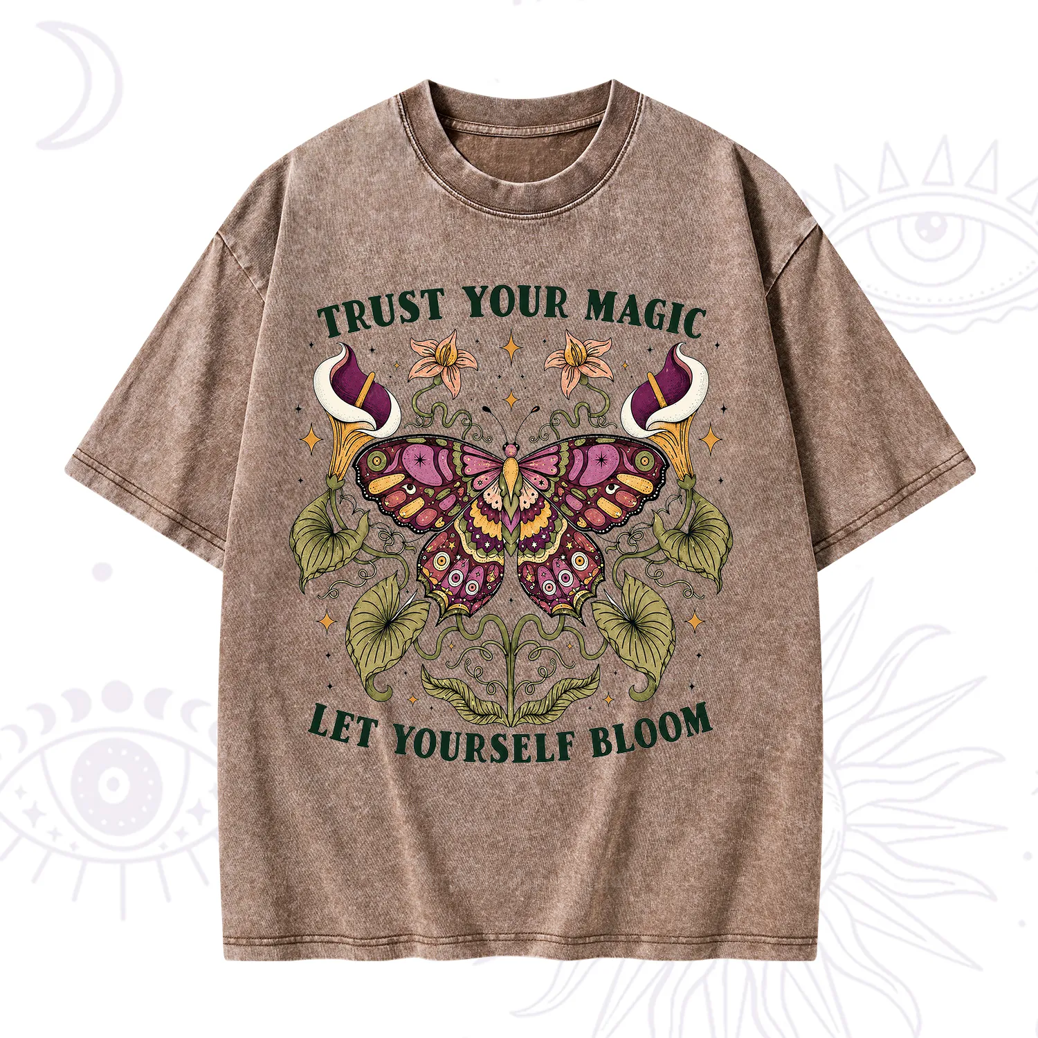 Purplehecate Trust Your Magic Butterfly Washed T-Shirt