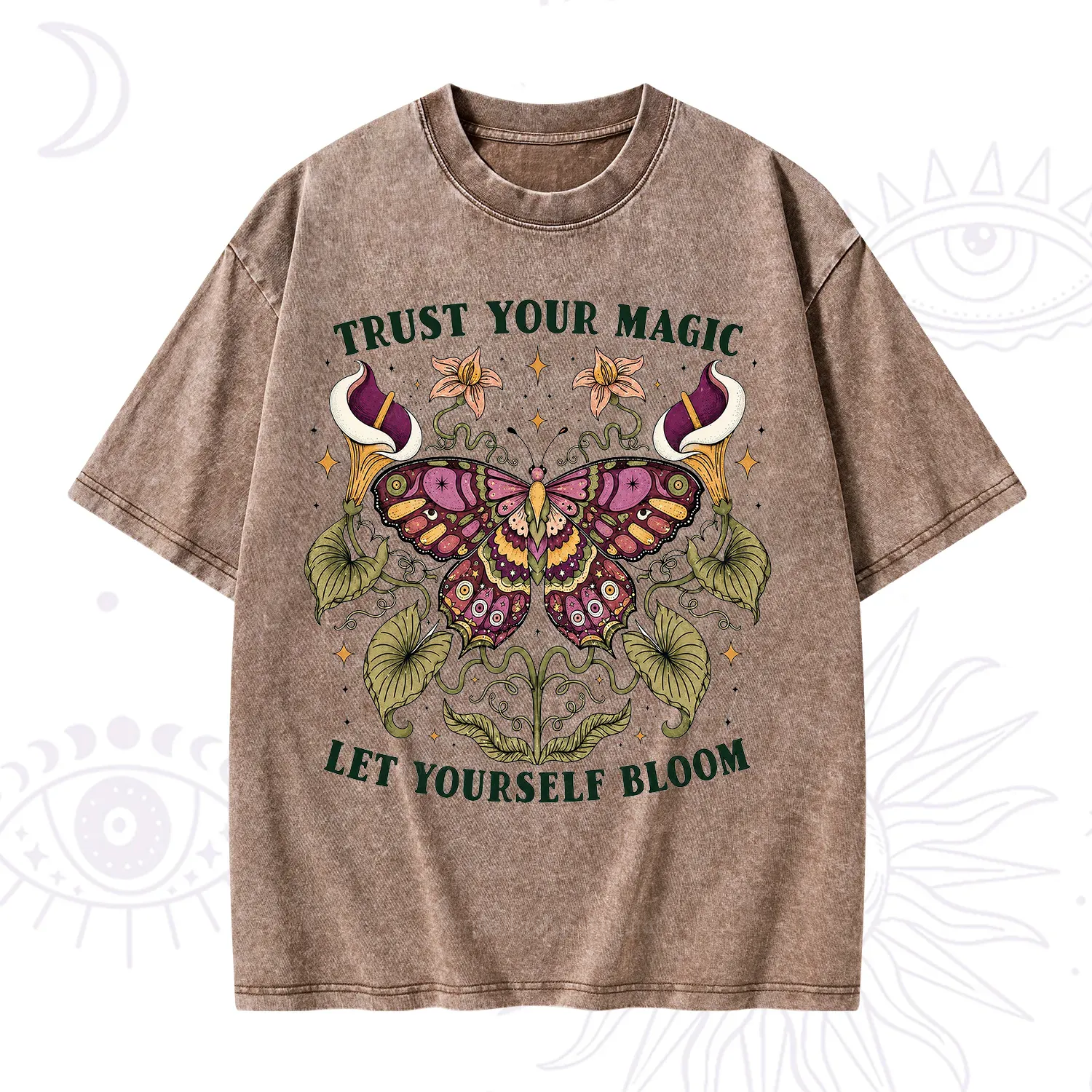 Purplehecate Trust Your Magic Butterfly Washed T-Shirt