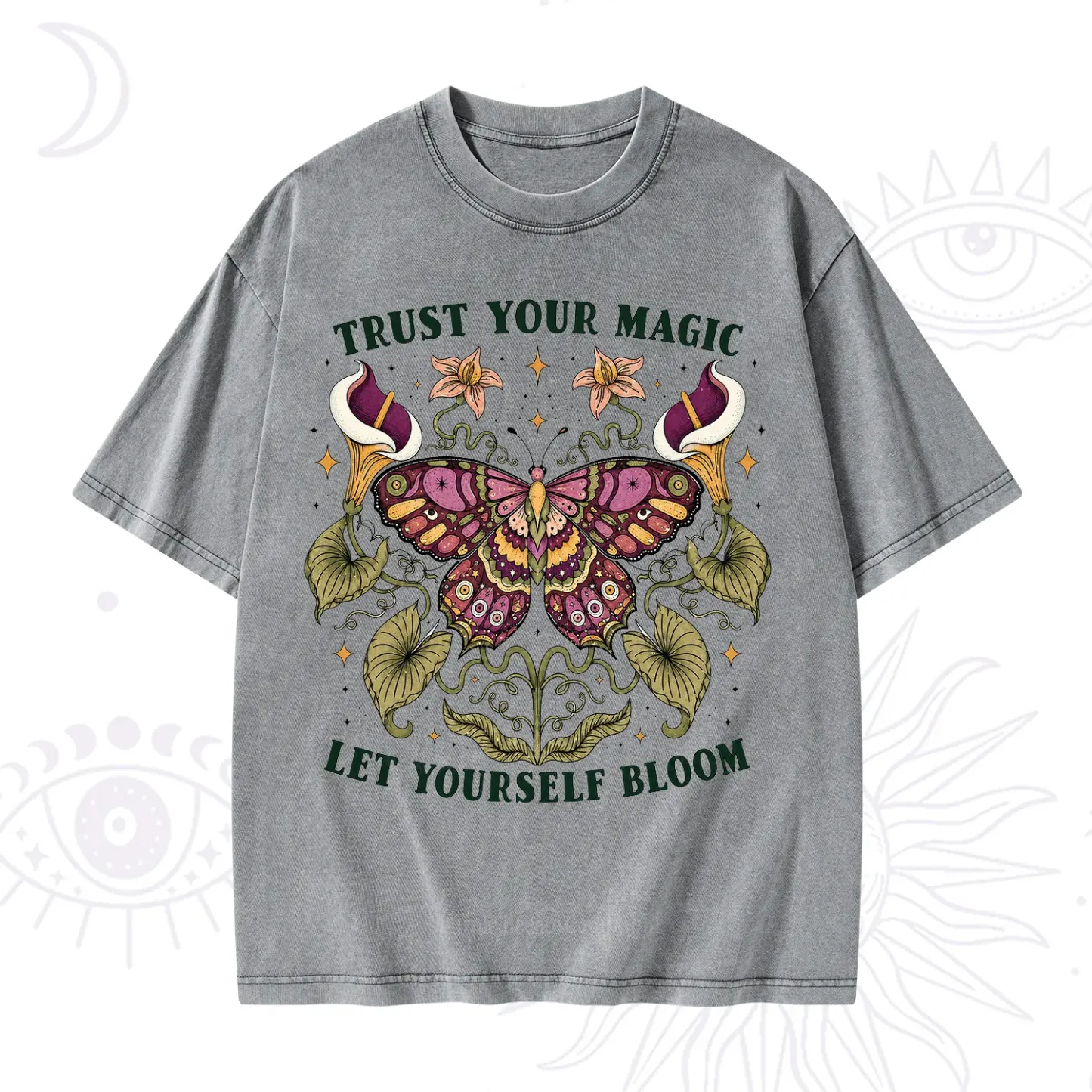 Purplehecate Trust Your Magic Butterfly Washed T-Shirt