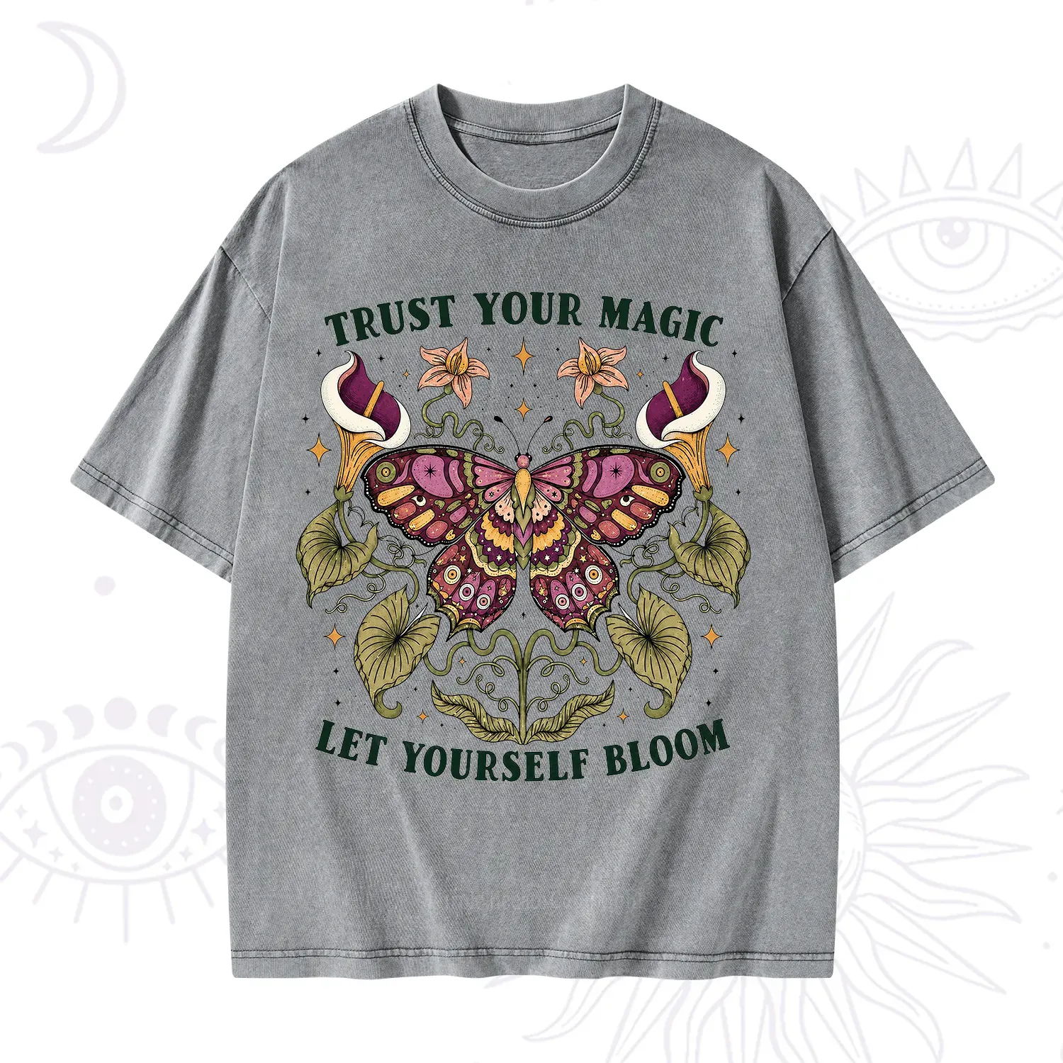 Purplehecate Trust Your Magic Butterfly Washed T-Shirt