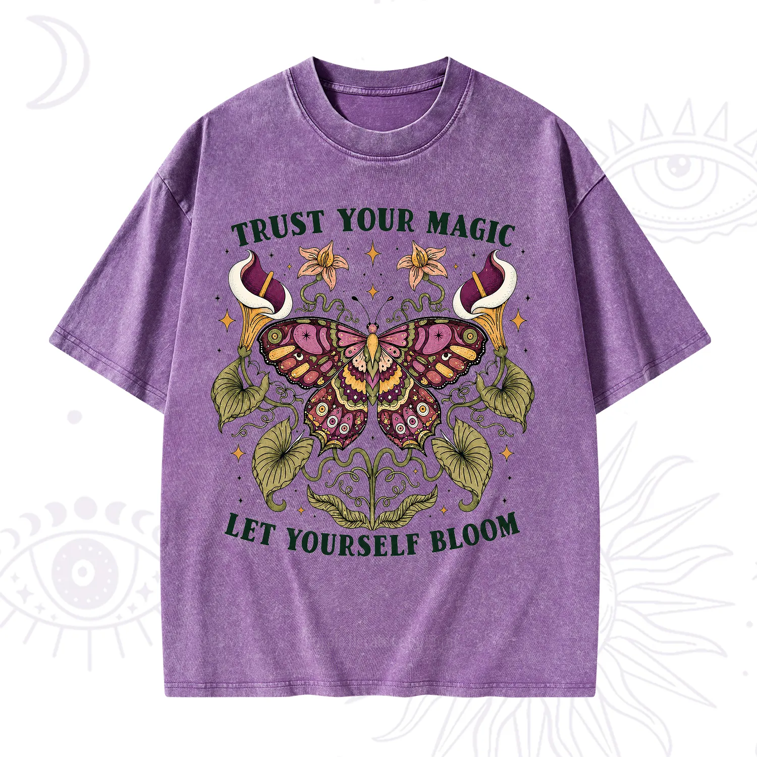 Purplehecate Trust Your Magic Butterfly Washed T-Shirt