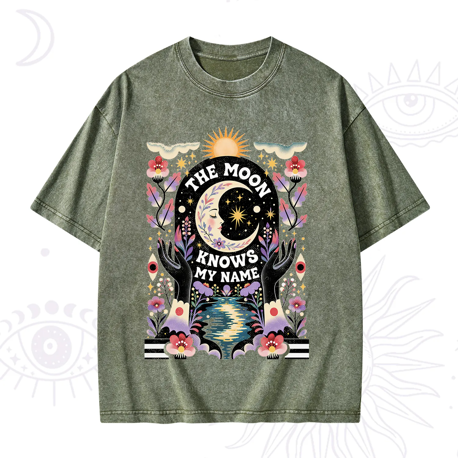 Purplehecate The Moon Knows My Name Washed T-Shirt