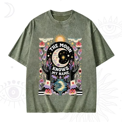 Purplehecate The Moon Knows My Name Washed T-Shirt
