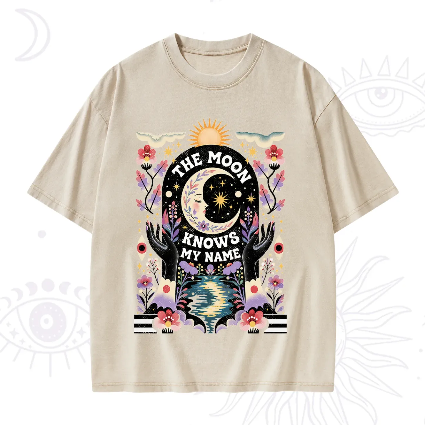 Purplehecate The Moon Knows My Name Washed T-Shirt