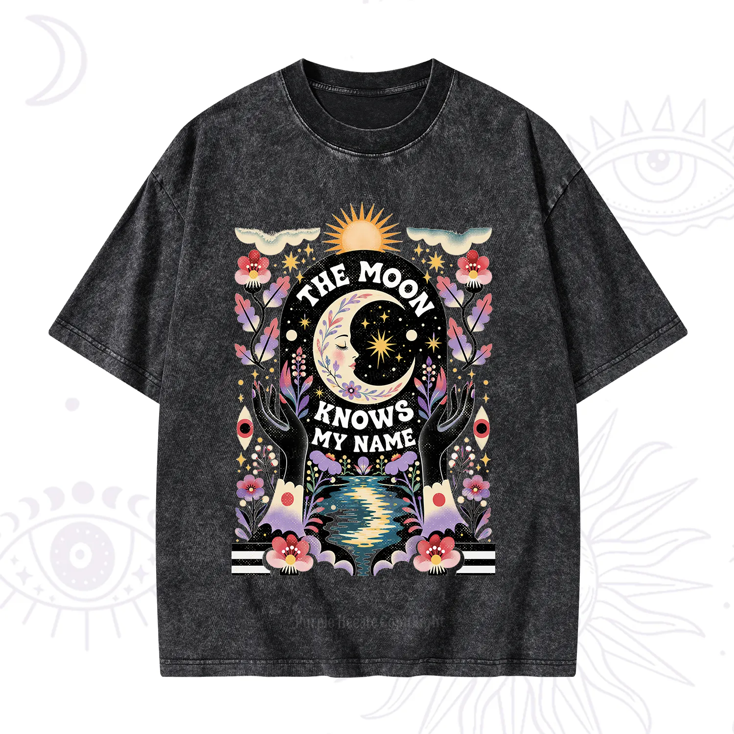 Purplehecate The Moon Knows My Name Washed T-Shirt