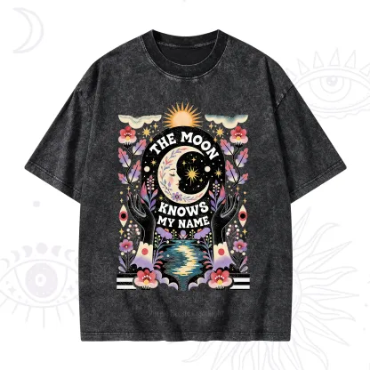 Purplehecate The Moon Knows My Name Washed T-Shirt