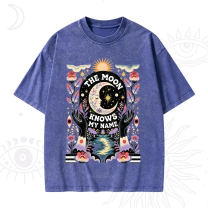 Purplehecate The Moon Knows My Name Washed T-Shirt