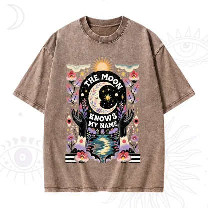 Purplehecate The Moon Knows My Name Washed T-Shirt