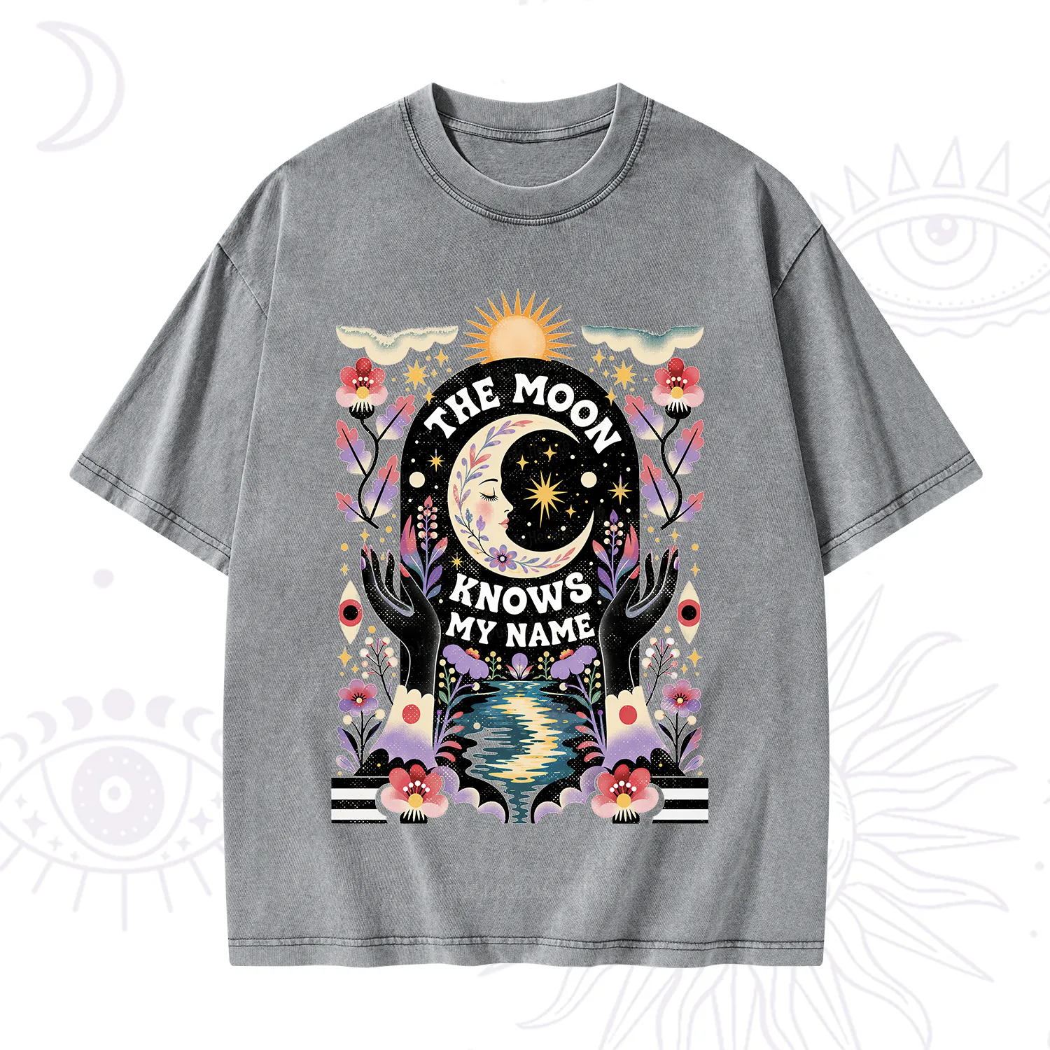 Purplehecate The Moon Knows My Name Washed T-Shirt