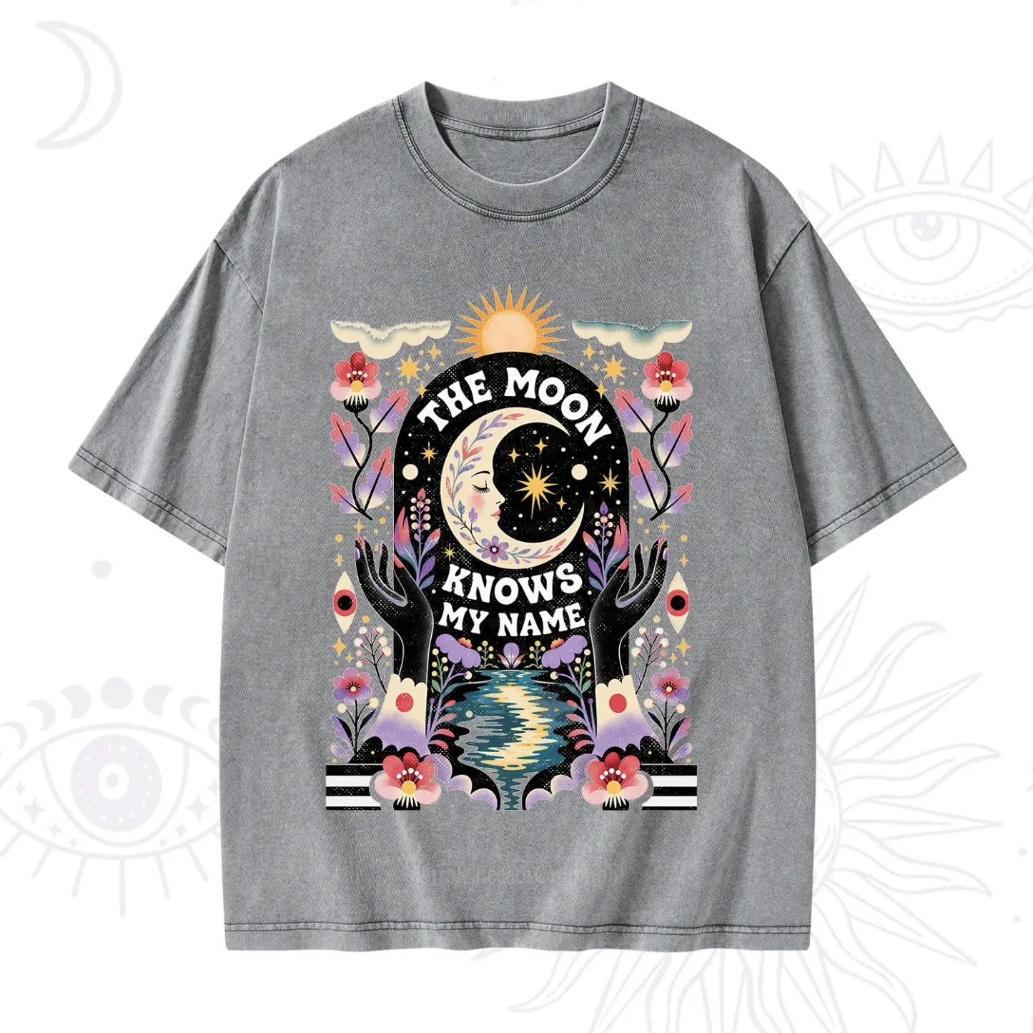Purplehecate The Moon Knows My Name Washed T-Shirt
