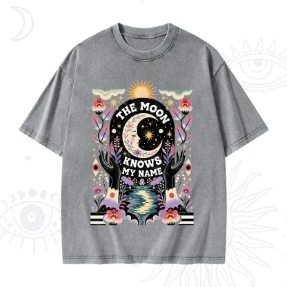 Purplehecate The Moon Knows My Name Washed T-Shirt