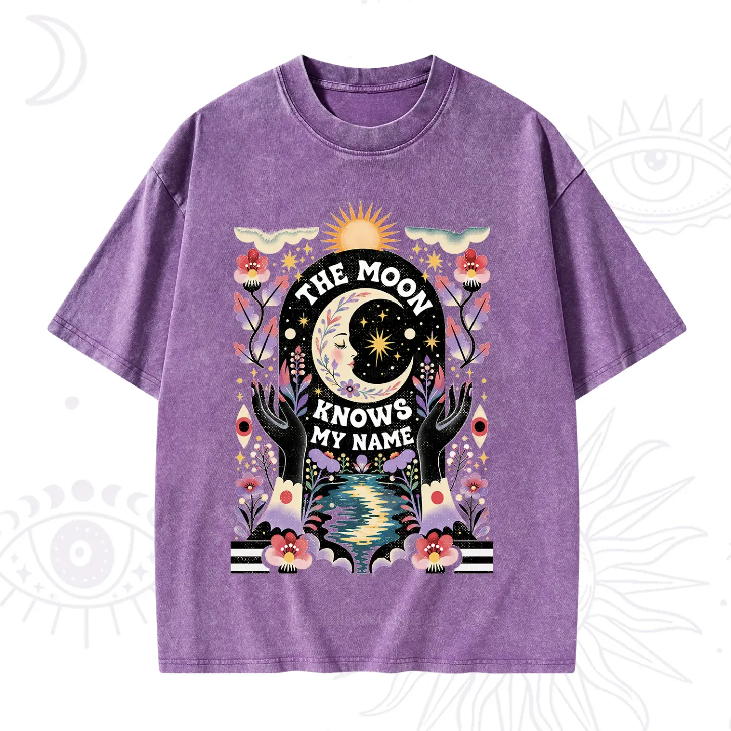 Purplehecate The Moon Knows My Name Washed T-Shirt