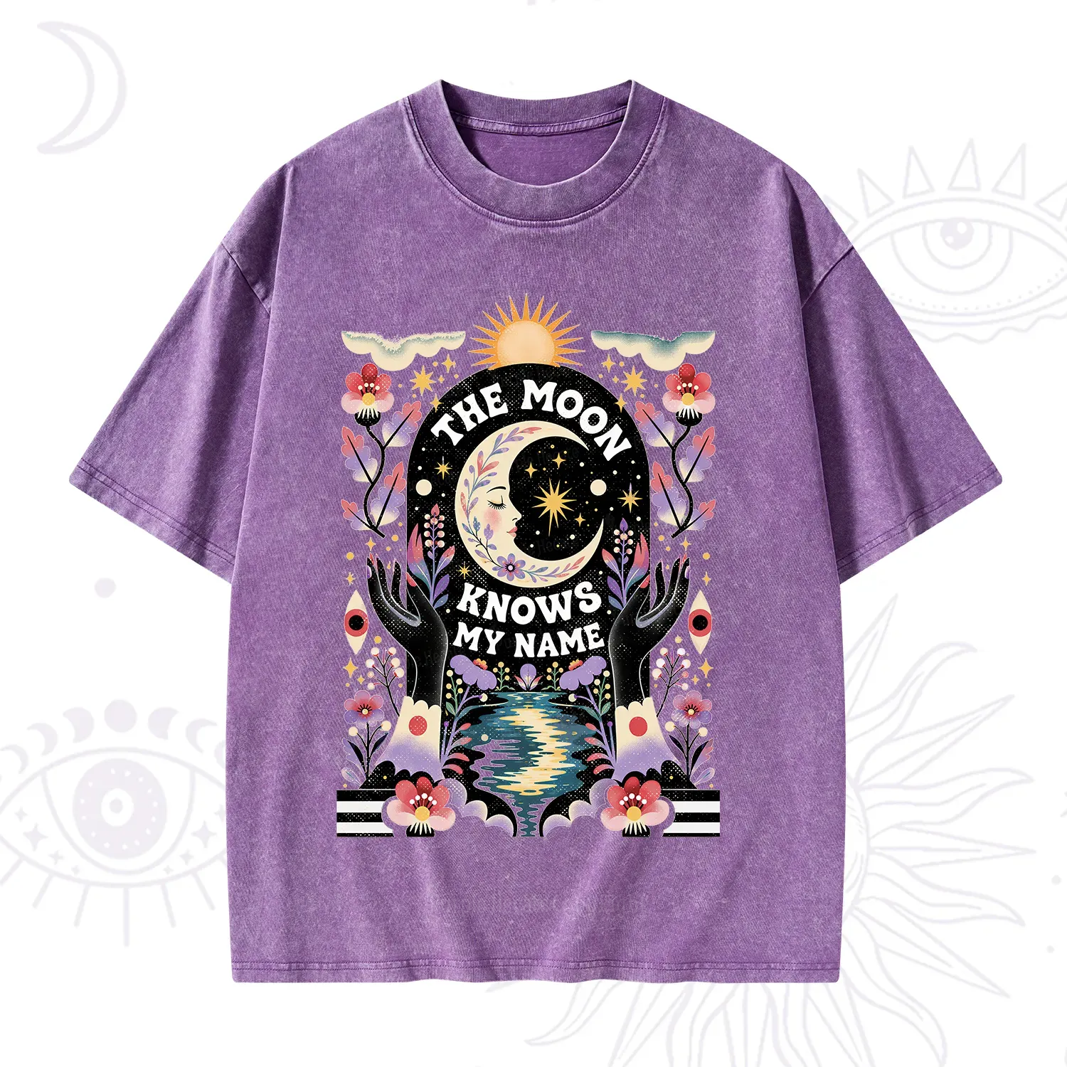 Purplehecate The Moon Knows My Name Washed T-Shirt