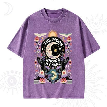Purplehecate The Moon Knows My Name Washed T-Shirt