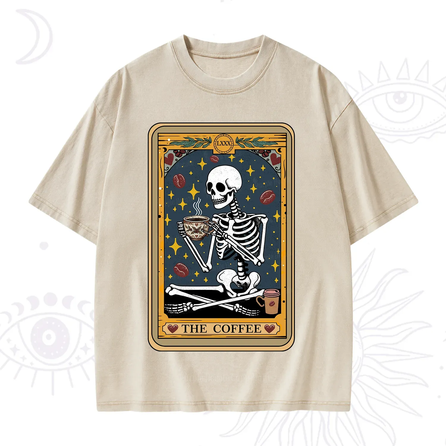 Purplehecate The Coffee Lover Tarot Card Washed T-Shirt