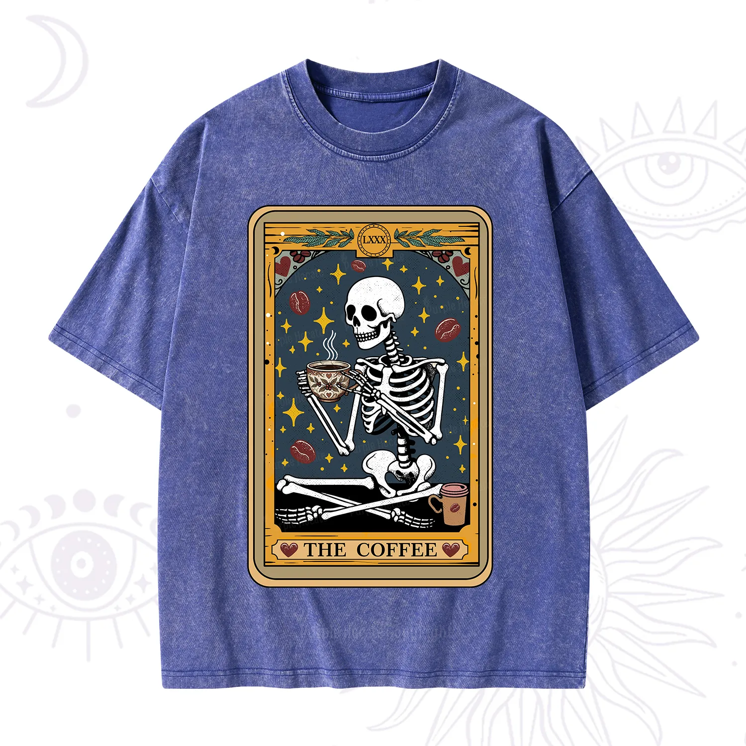 Purplehecate The Coffee Lover Tarot Card Washed T-Shirt