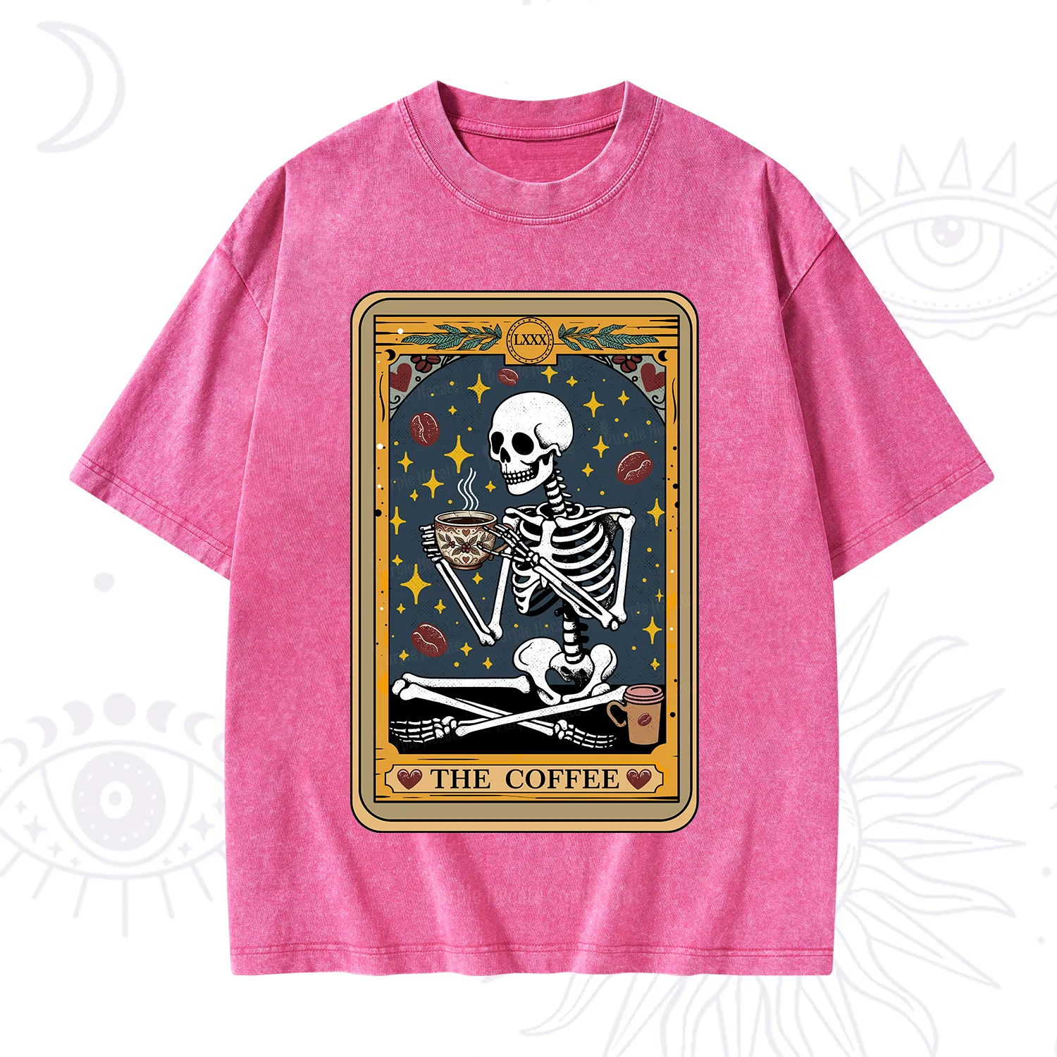 Purplehecate The Coffee Lover Tarot Card Washed T-Shirt