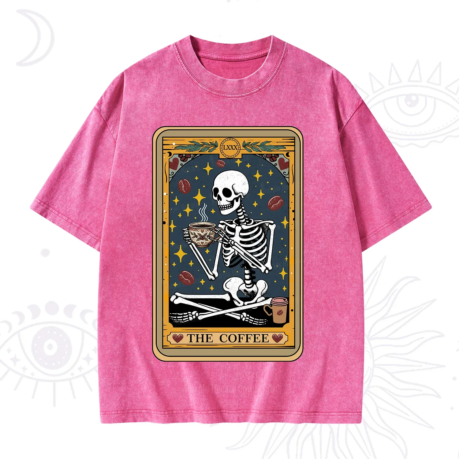 Purplehecate The Coffee Lover Tarot Card Washed T-Shirt