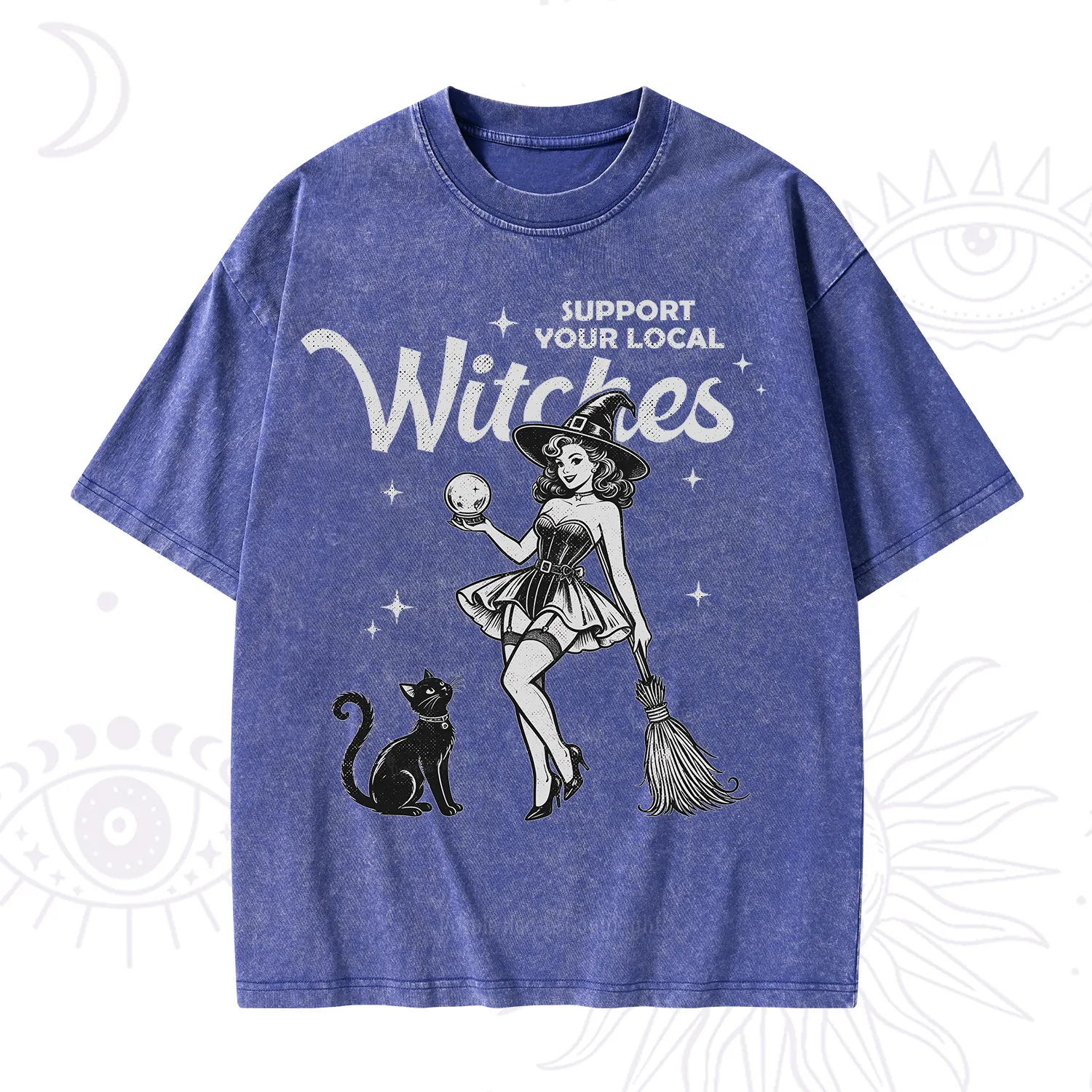 Purplehecate Support Your Local Witches Washed T-Shirt