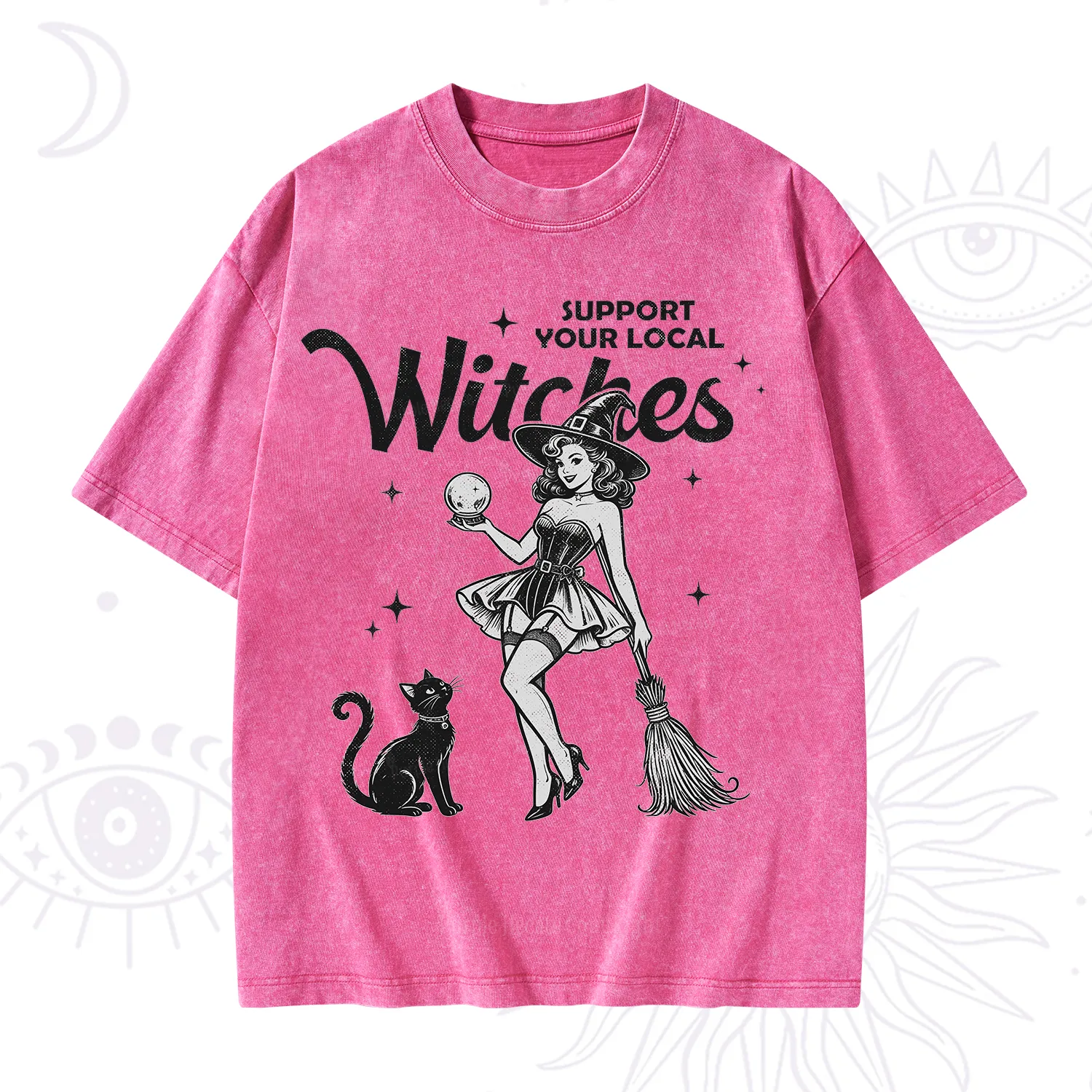 Purplehecate Support Your Local Witches Washed T-Shirt