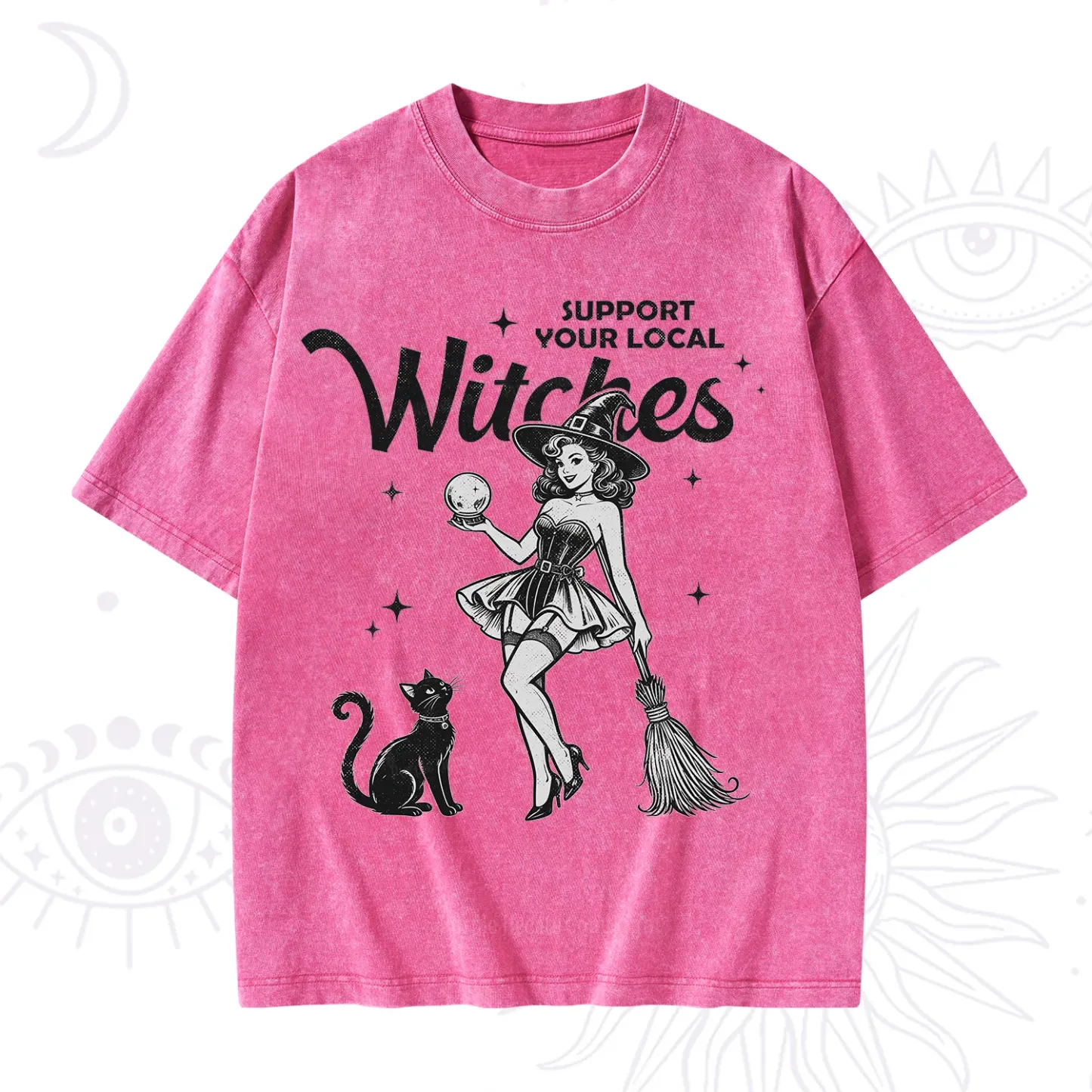 Purplehecate Support Your Local Witches Washed T-Shirt
