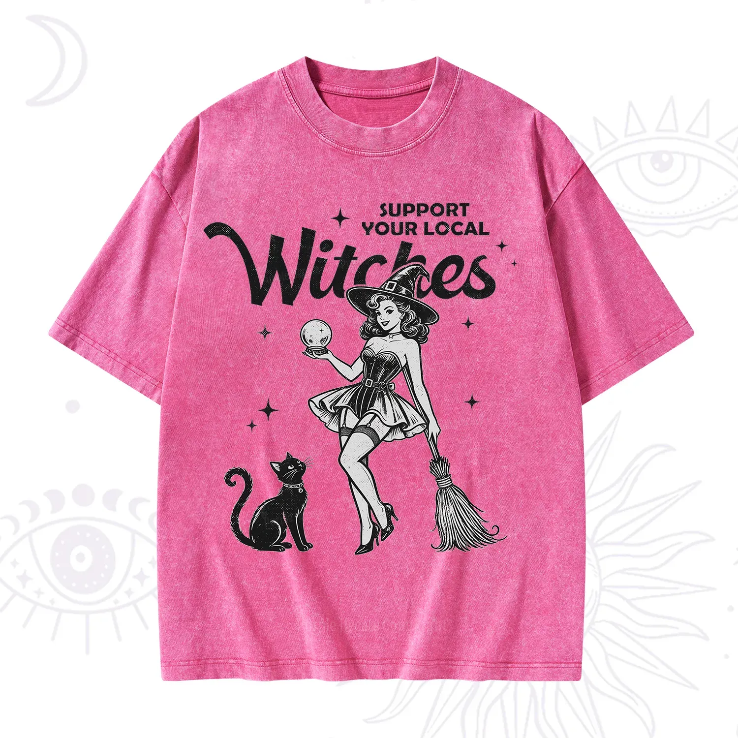 Purplehecate Support Your Local Witches Washed T-Shirt