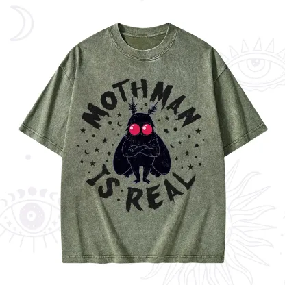 Purplehecate Mothman Is Real Washed T-Shirt