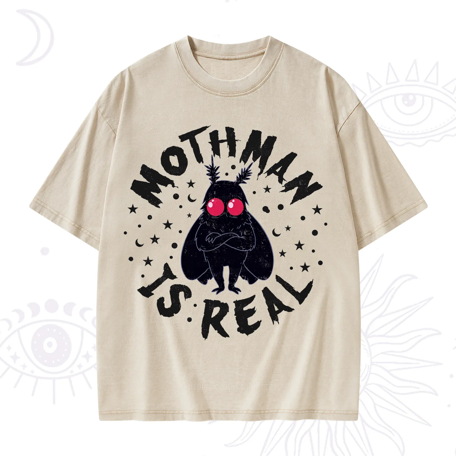 Purplehecate Mothman Is Real Washed T-Shirt