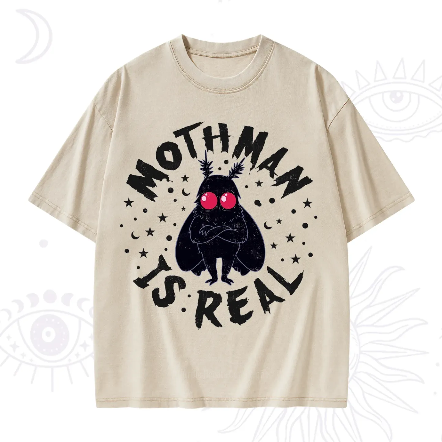 Purplehecate Mothman Is Real Washed T-Shirt