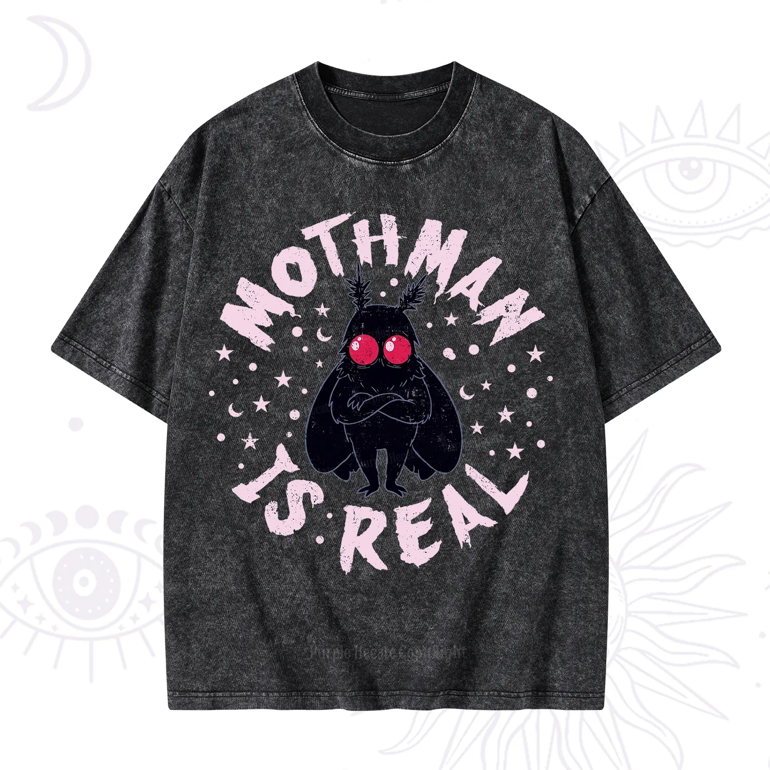 Purplehecate Mothman Is Real Washed T-Shirt