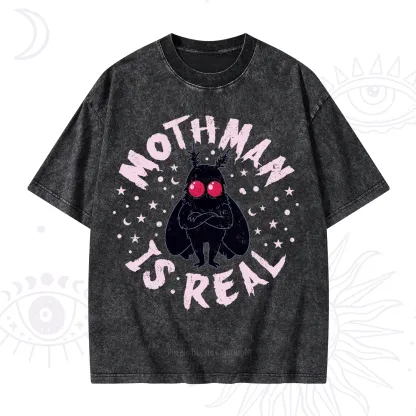 Purplehecate Mothman Is Real Washed T-Shirt
