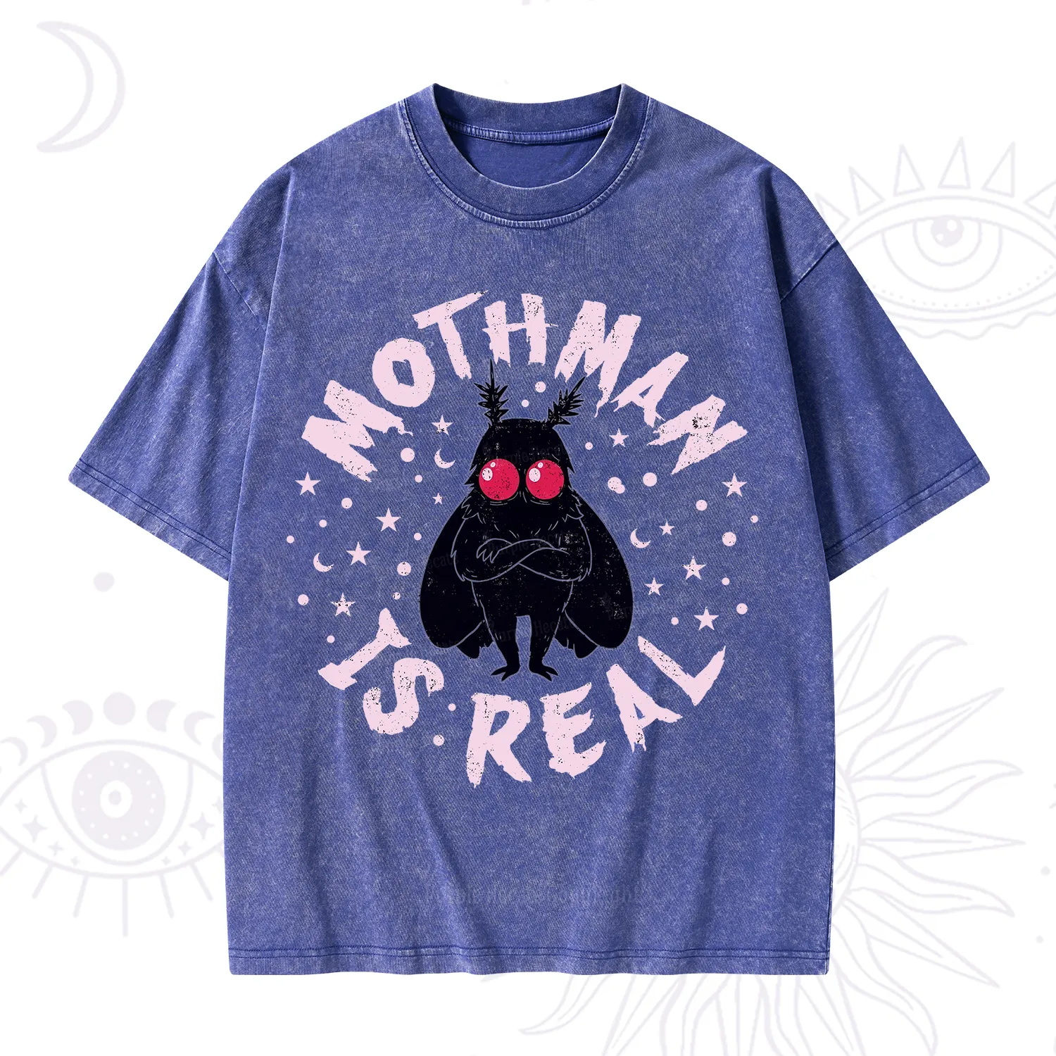 Purplehecate Mothman Is Real Washed T-Shirt
