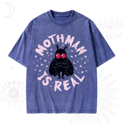 Purplehecate Mothman Is Real Washed T-Shirt
