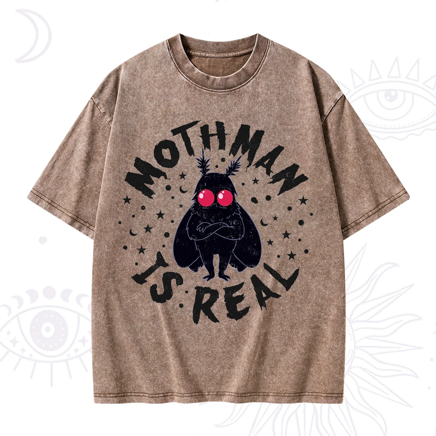 Purplehecate Mothman Is Real Washed T-Shirt