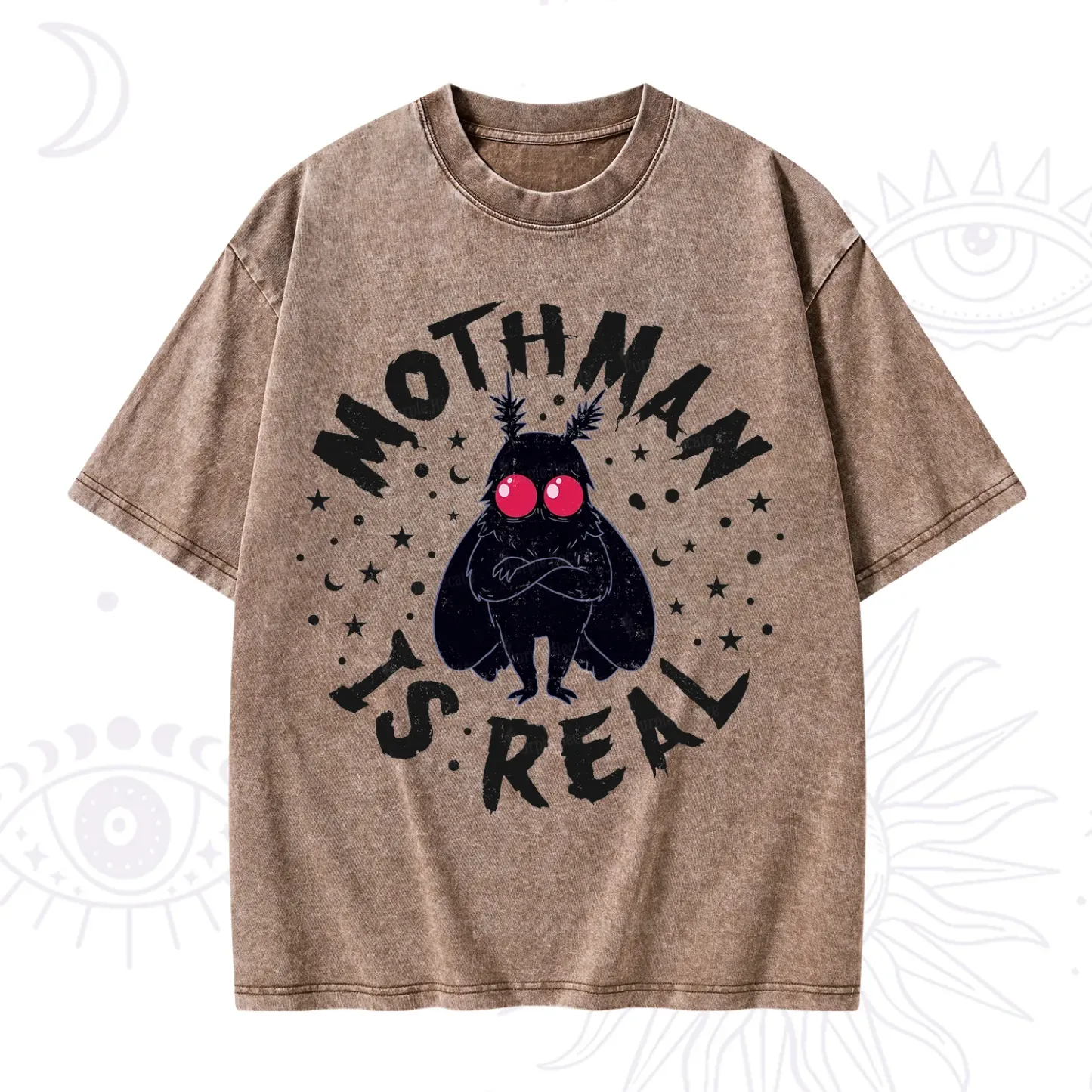 Purplehecate Mothman Is Real Washed T-Shirt