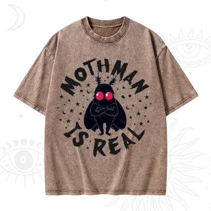 Purplehecate Mothman Is Real Washed T-Shirt