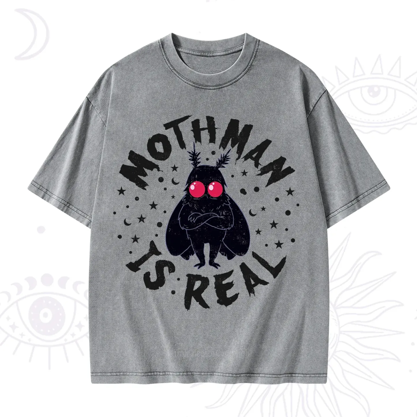 Purplehecate Mothman Is Real Washed T-Shirt