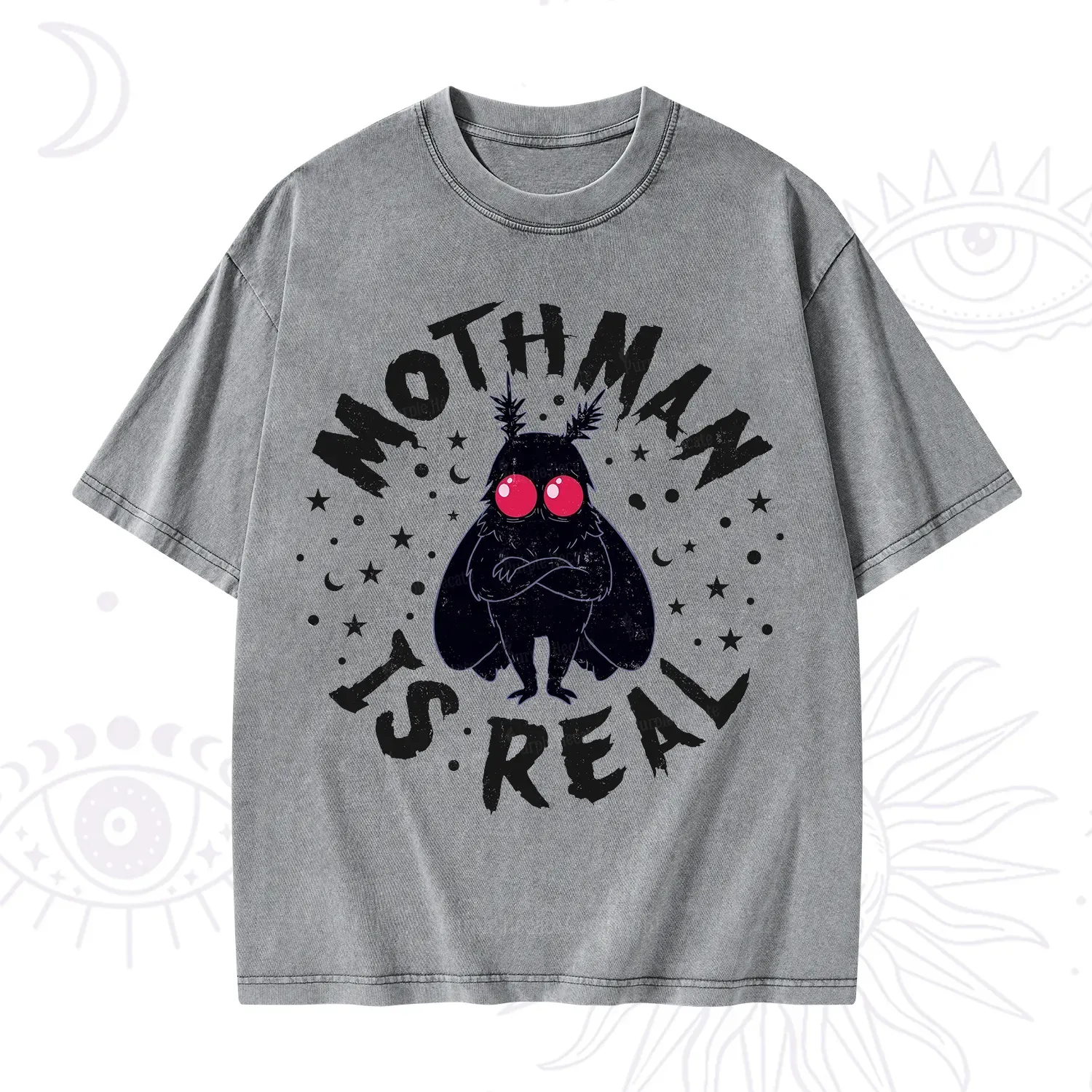 Purplehecate Mothman Is Real Washed T-Shirt