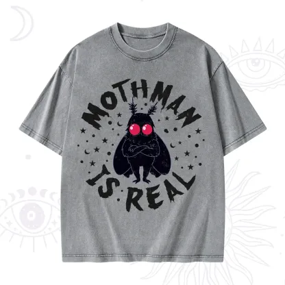 Purplehecate Mothman Is Real Washed T-Shirt