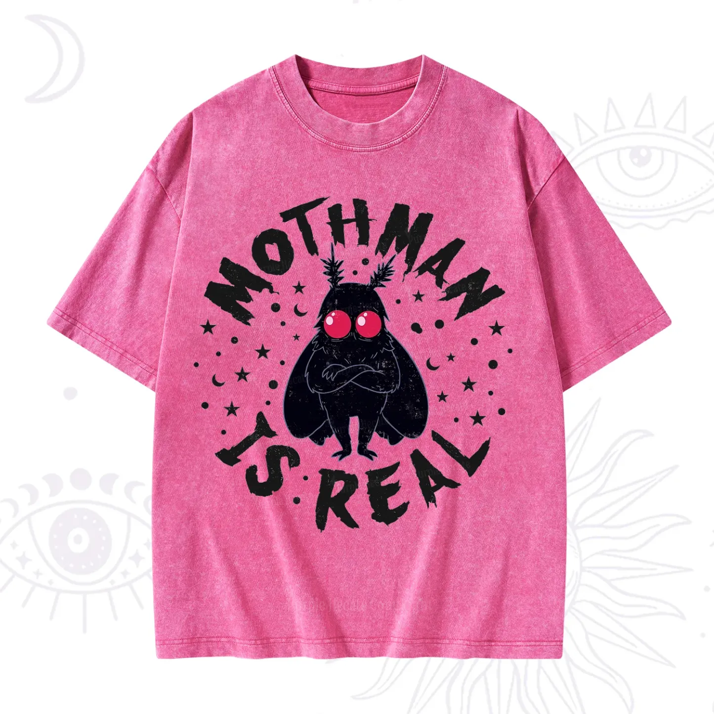 Purplehecate Mothman Is Real Washed T-Shirt