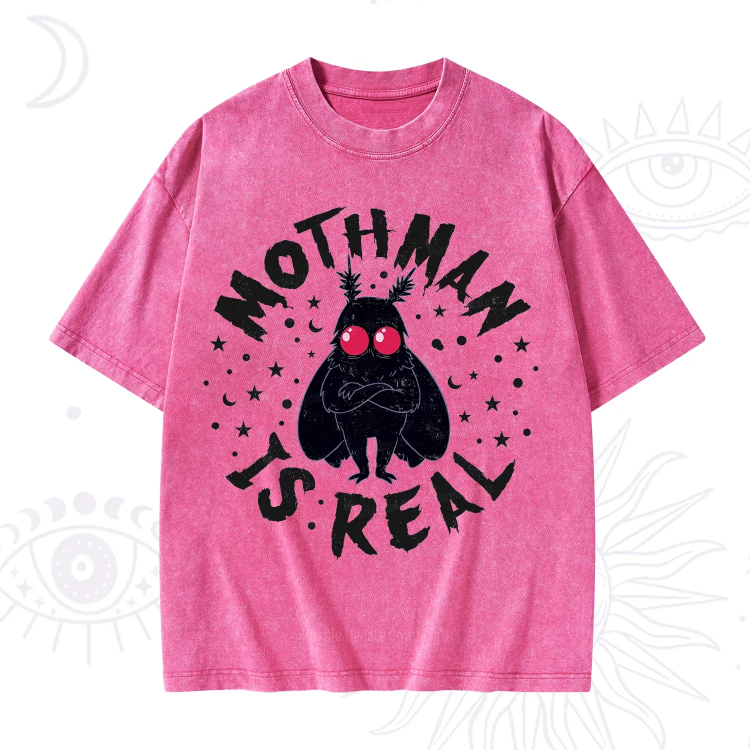 Purplehecate Mothman Is Real Washed T-Shirt
