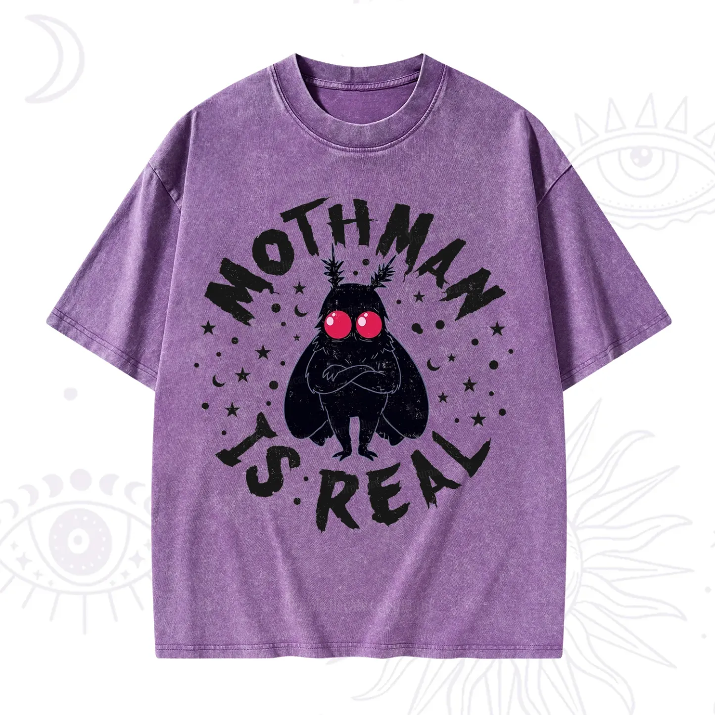 Purplehecate Mothman Is Real Washed T-Shirt