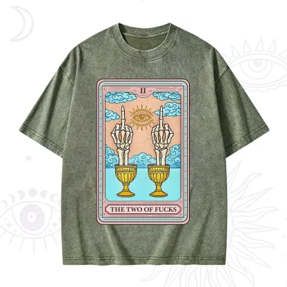 Purplehecate The Two of Fucks Tarot Washed T-Shirt
