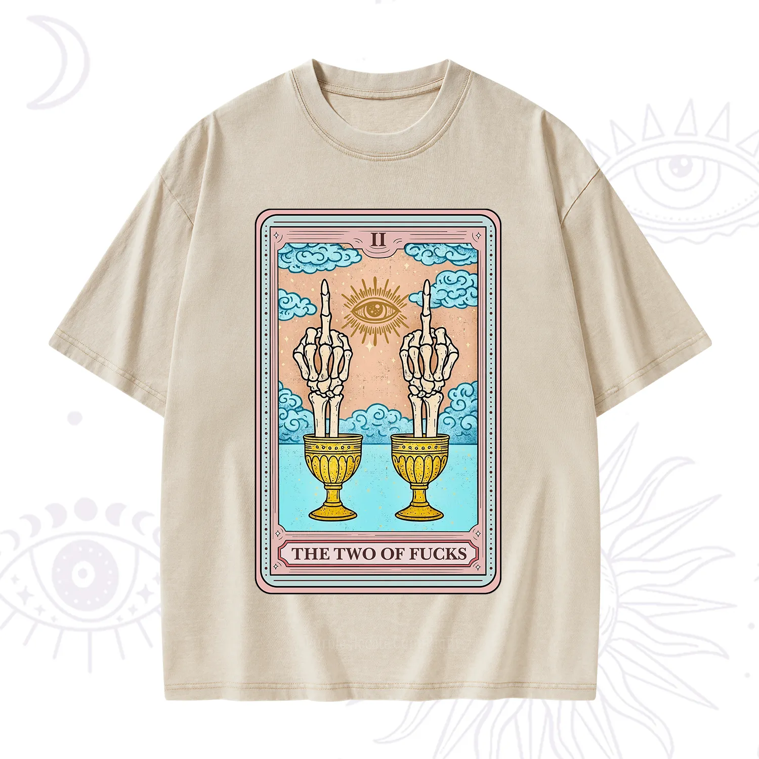Purplehecate The Two of Fucks Tarot Washed T-Shirt