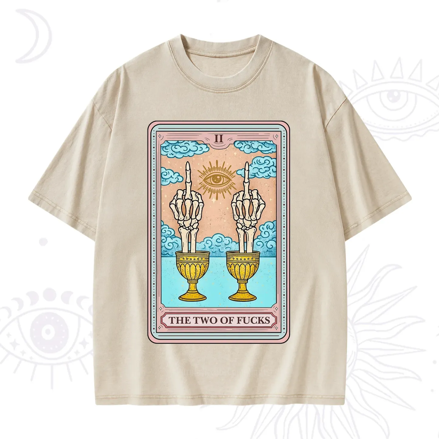 Purplehecate The Two of Fucks Tarot Washed T-Shirt