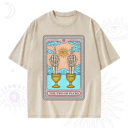Purplehecate The Two of Fucks Tarot Washed T-Shirt